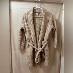 Garnet Hill Organic Cotton Alpaca Belted Cardigan Sweater Women’s Small